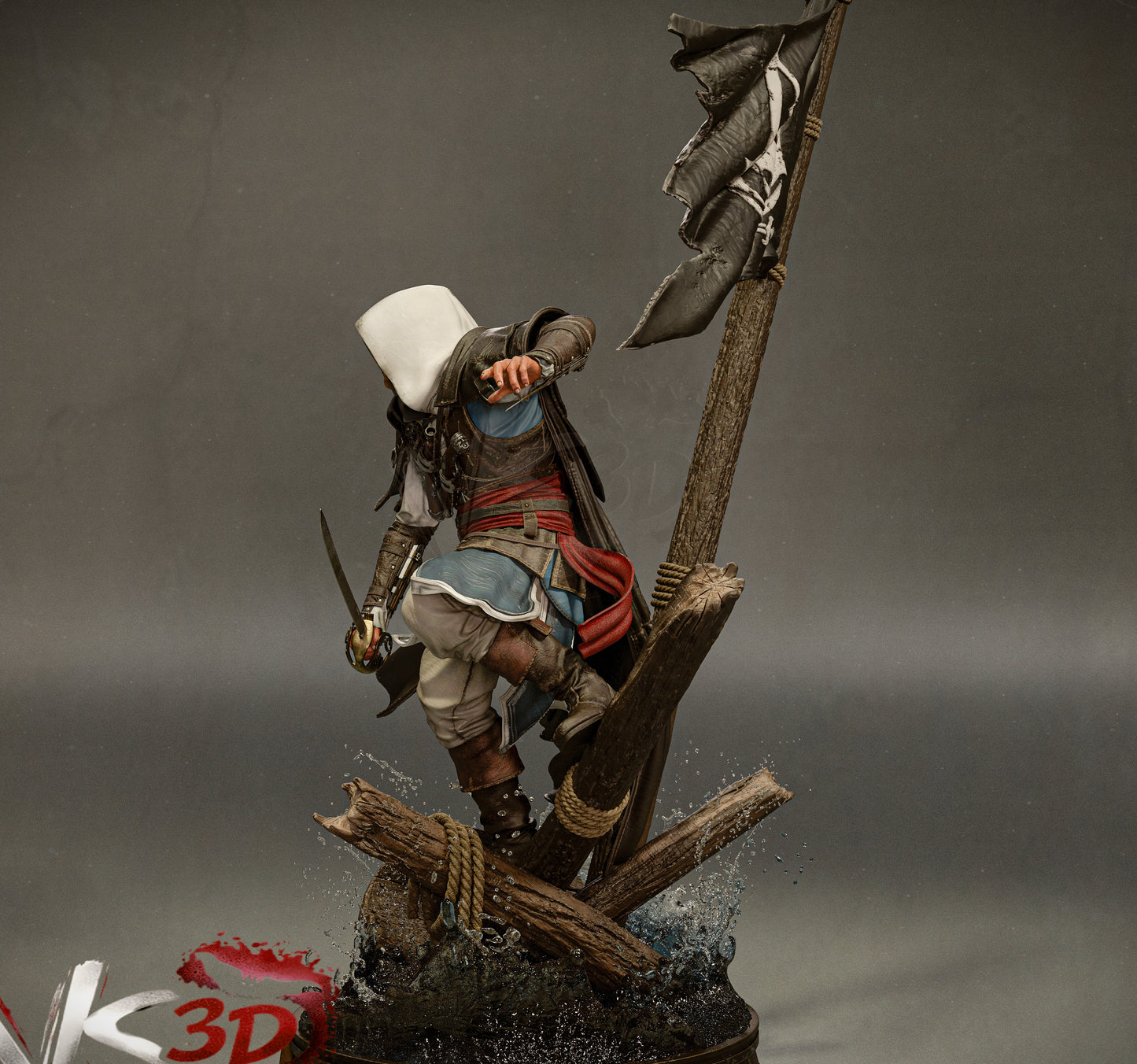 Assassin Creed; Captain Edward Kenway Sculpture (75mm to 500mm) - Unassembled/Unpainted/3D Print