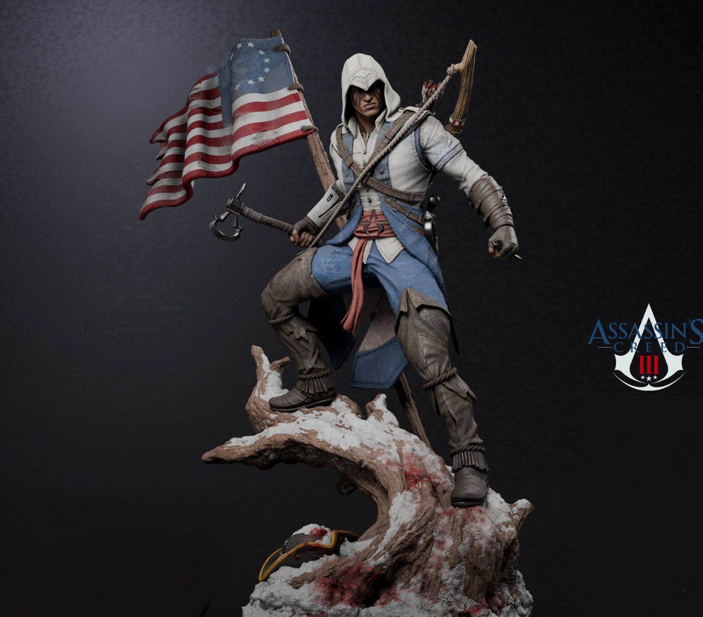 Assassin Creed III; Captain Edward Kenway Sculpture (75mm to 500mm) - Unassembled/Unpainted/3D Print