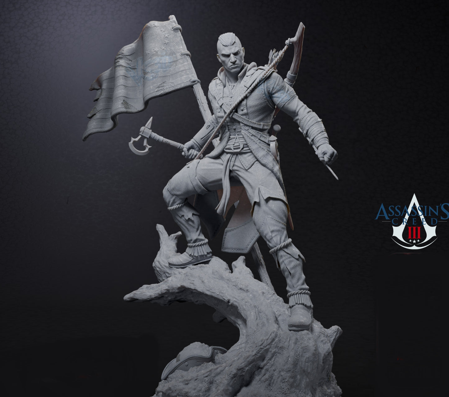 Assassin Creed III; Captain Edward Kenway Sculpture (75mm to 500mm) - Unassembled/Unpainted/3D Print