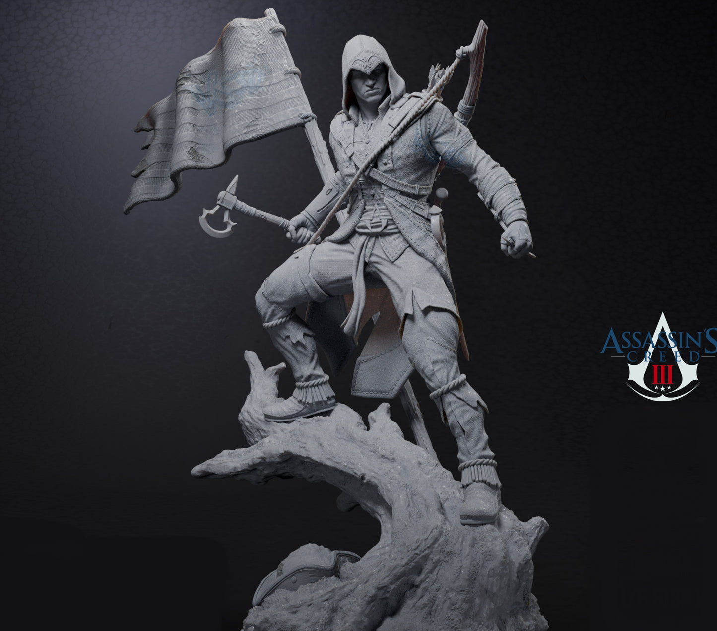 Assassin Creed III; Captain Edward Kenway Sculpture (75mm to 500mm) - Unassembled/Unpainted/3D Print