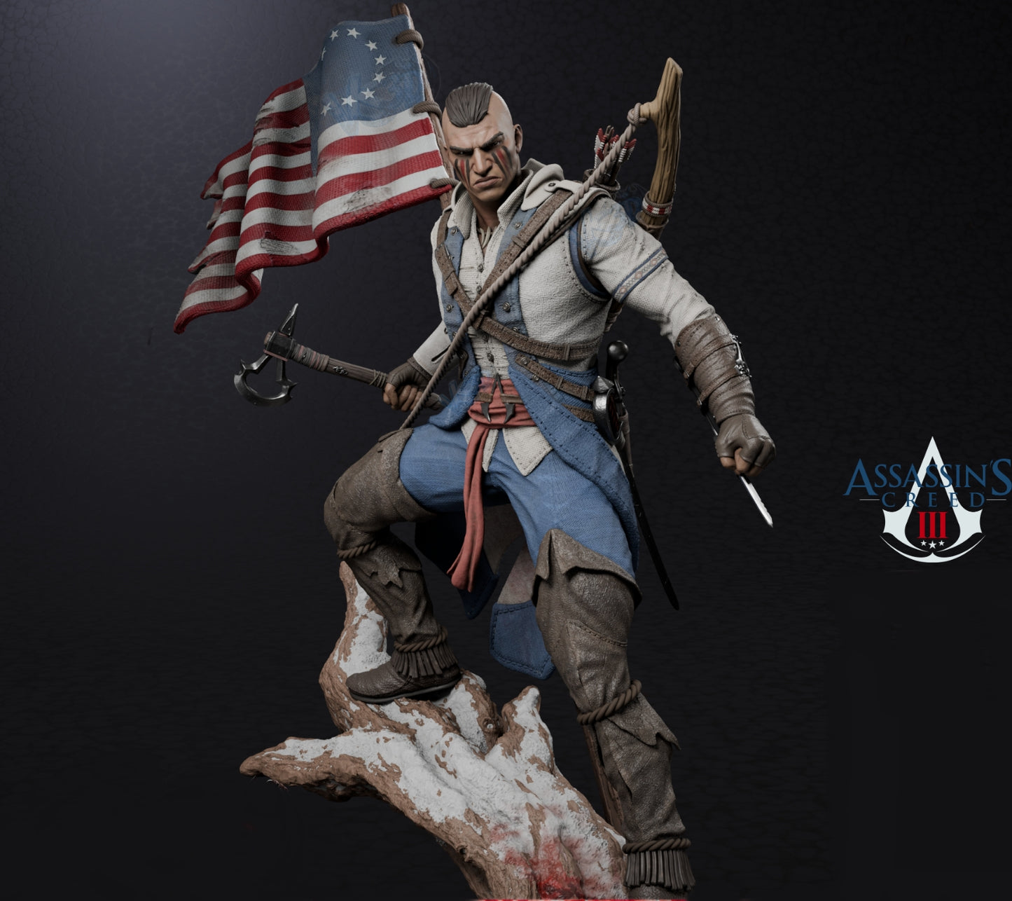 Assassin Creed III; Captain Edward Kenway Sculpture (75mm to 500mm) - Unassembled/Unpainted/3D Print
