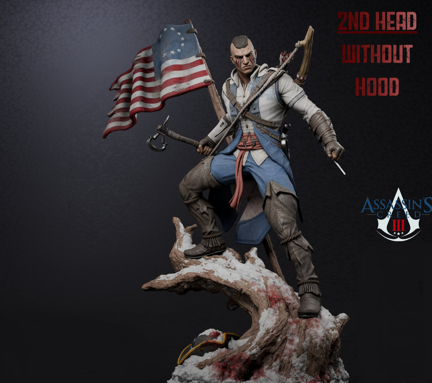 Assassin Creed III; Captain Edward Kenway Sculpture (75mm to 500mm) - Unassembled/Unpainted/3D Print