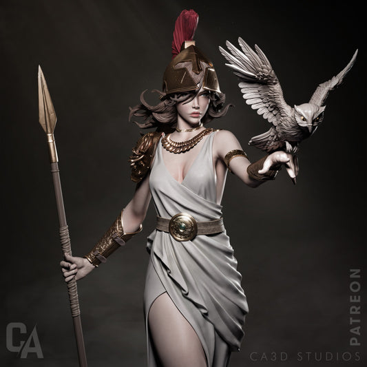 Athena - Mythical Greek Goddess - by CA_3DArt - Tabletop RPG Miniature - Roleplaying 3D Printed Fantasy Mini