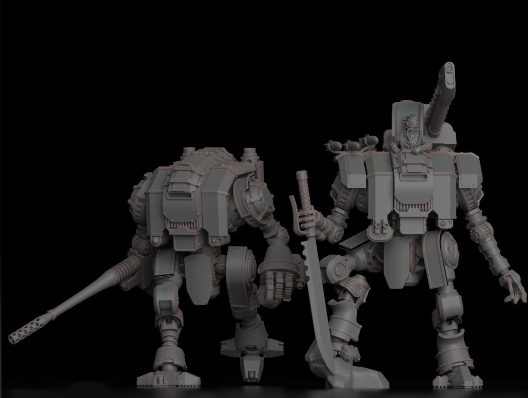 Auxilia - Gawain Heavy Combat Suit - Compatible with Warhammer 40K - by Diverging Realm - Tabletop RPG Miniature - Roleplaying 3D Printed Fantasy Mini