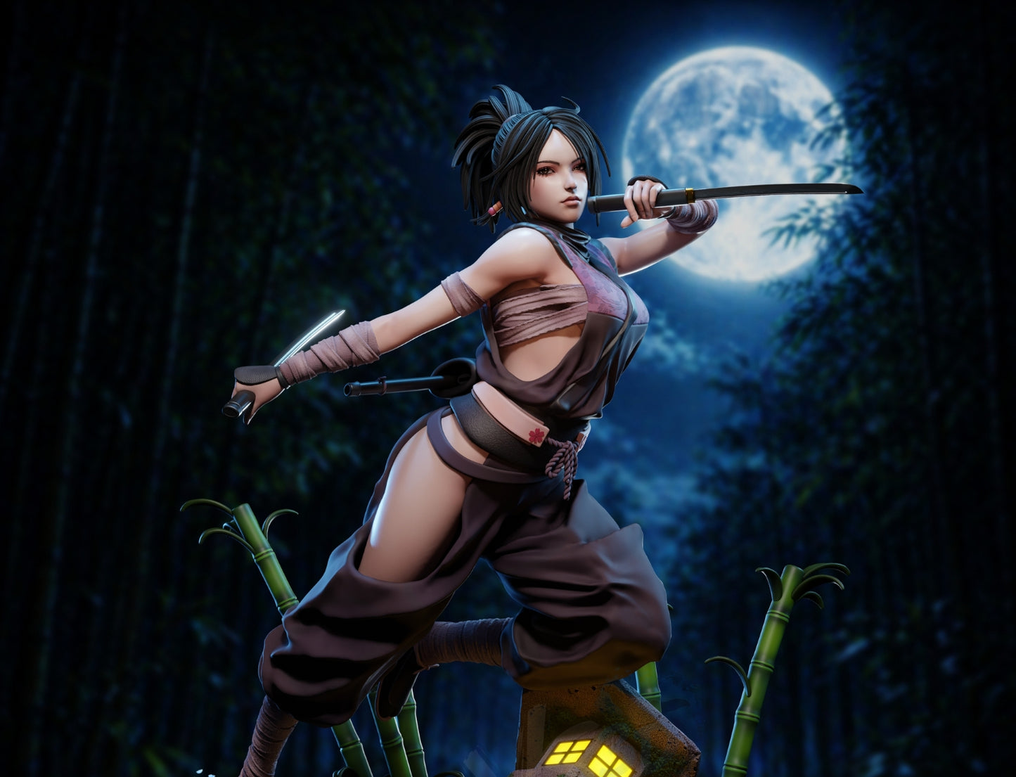 Ayame- Tenchu Fatal Shadows Sculpture (75mm to 500mm) - Unassembled/Unpainted/3D Print