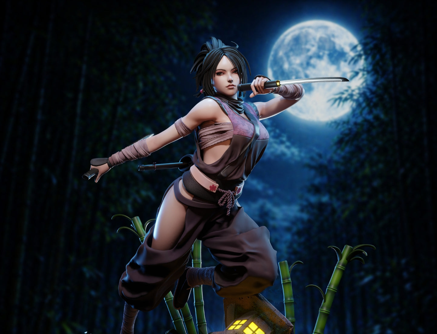 Ayame- Tenchu Fatal Shadows Sculpture (75mm to 500mm) - Unassembled/Unpainted/3D Print