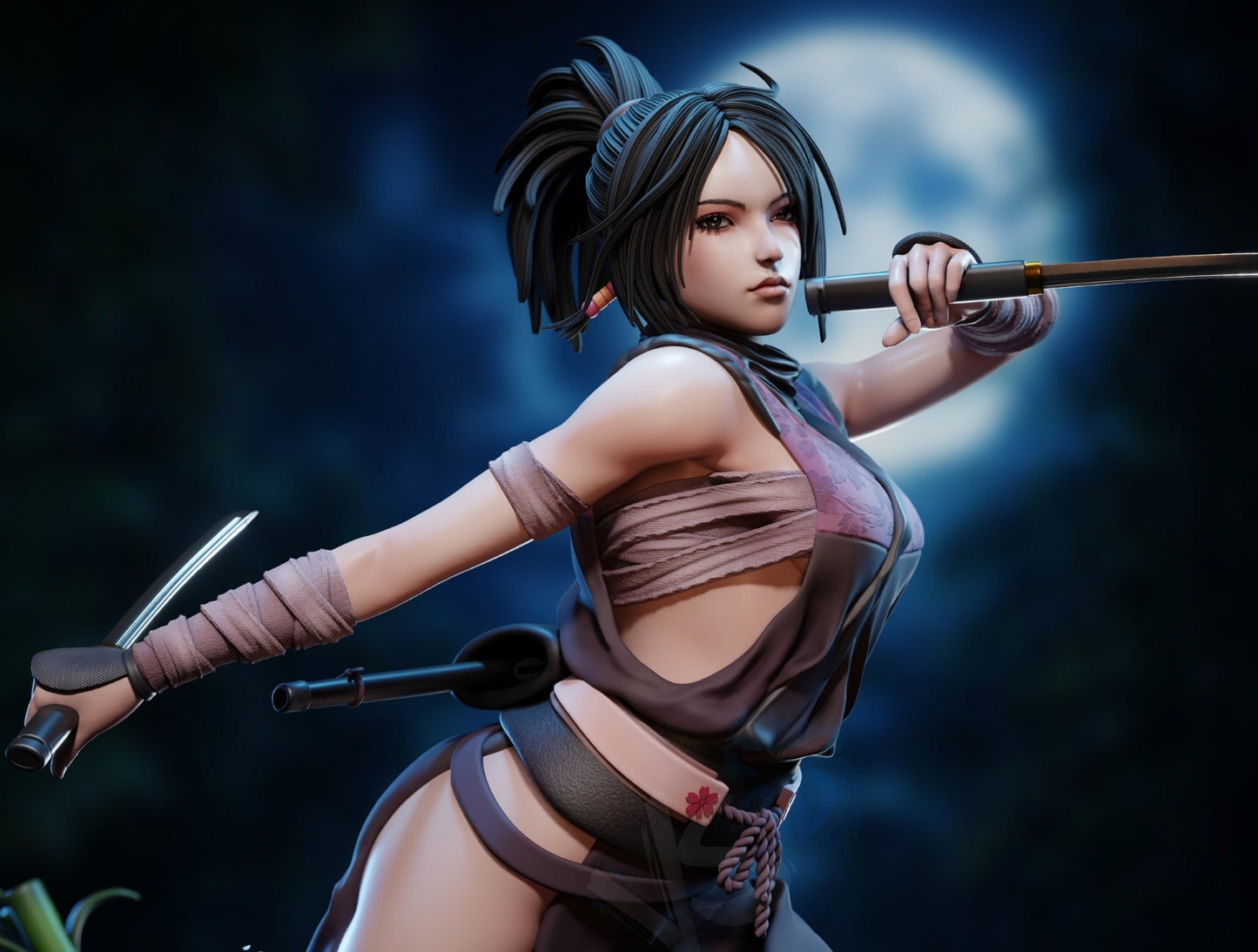 Ayame- Tenchu Fatal Shadows Sculpture (75mm to 500mm) - Unassembled/Unpainted/3D Print