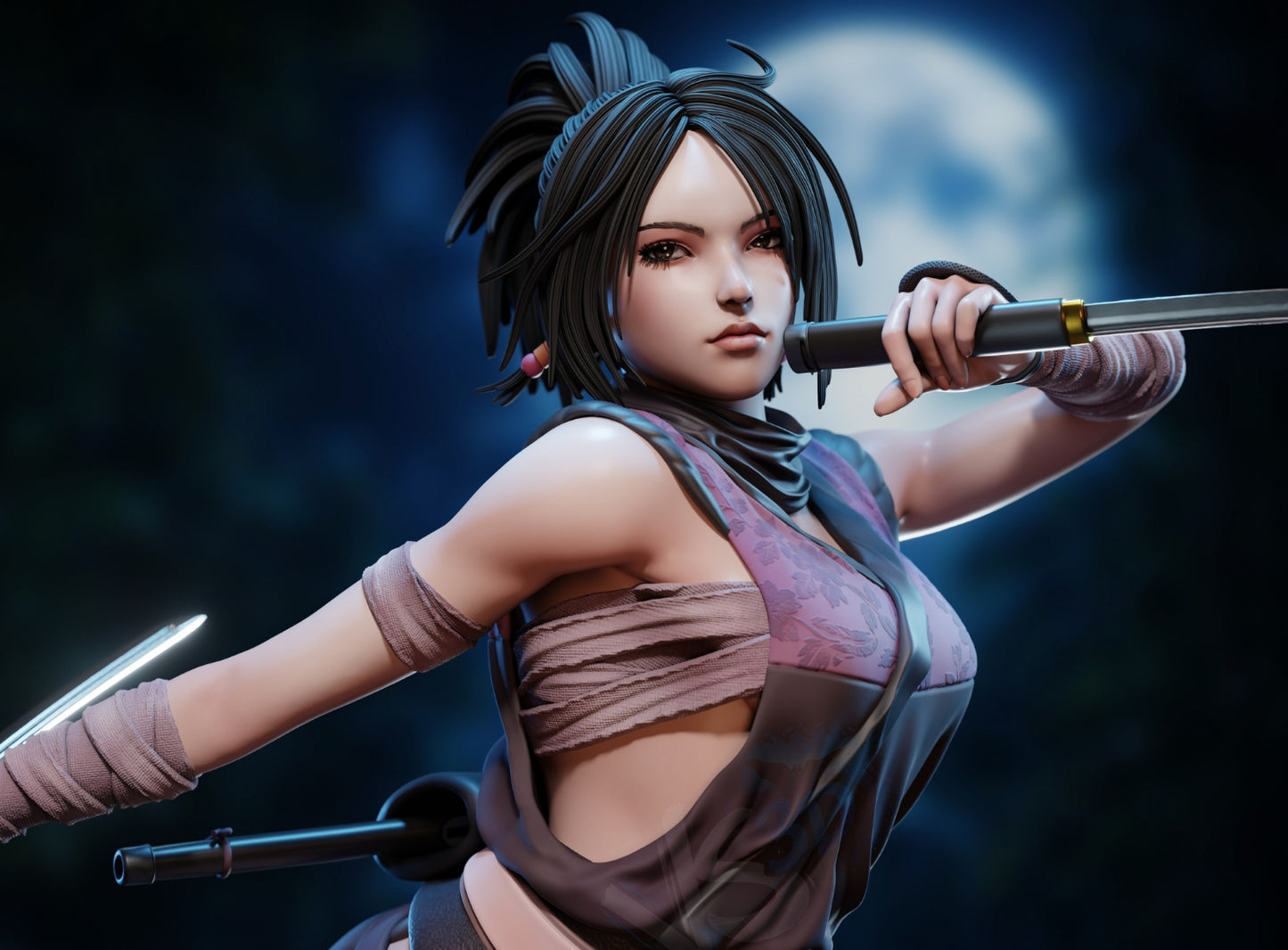 Ayame- Tenchu Fatal Shadows Sculpture (75mm to 500mm) - Unassembled/Unpainted/3D Print