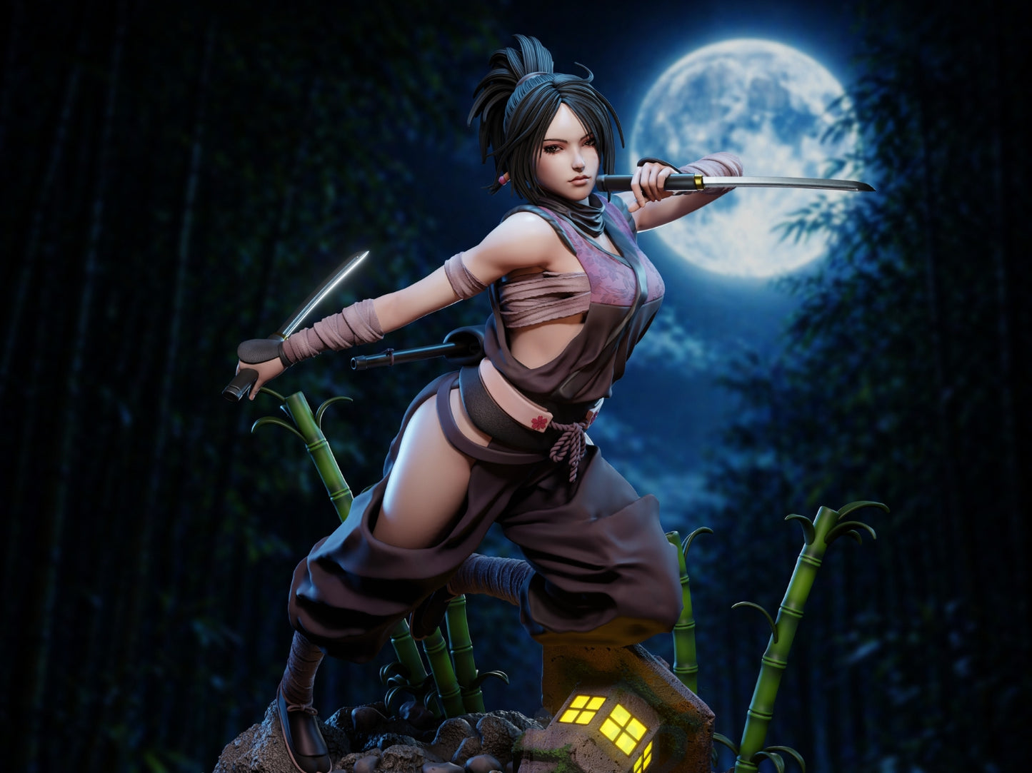 Ayame- Tenchu Fatal Shadows Sculpture (75mm to 500mm) - Unassembled/Unpainted/3D Print