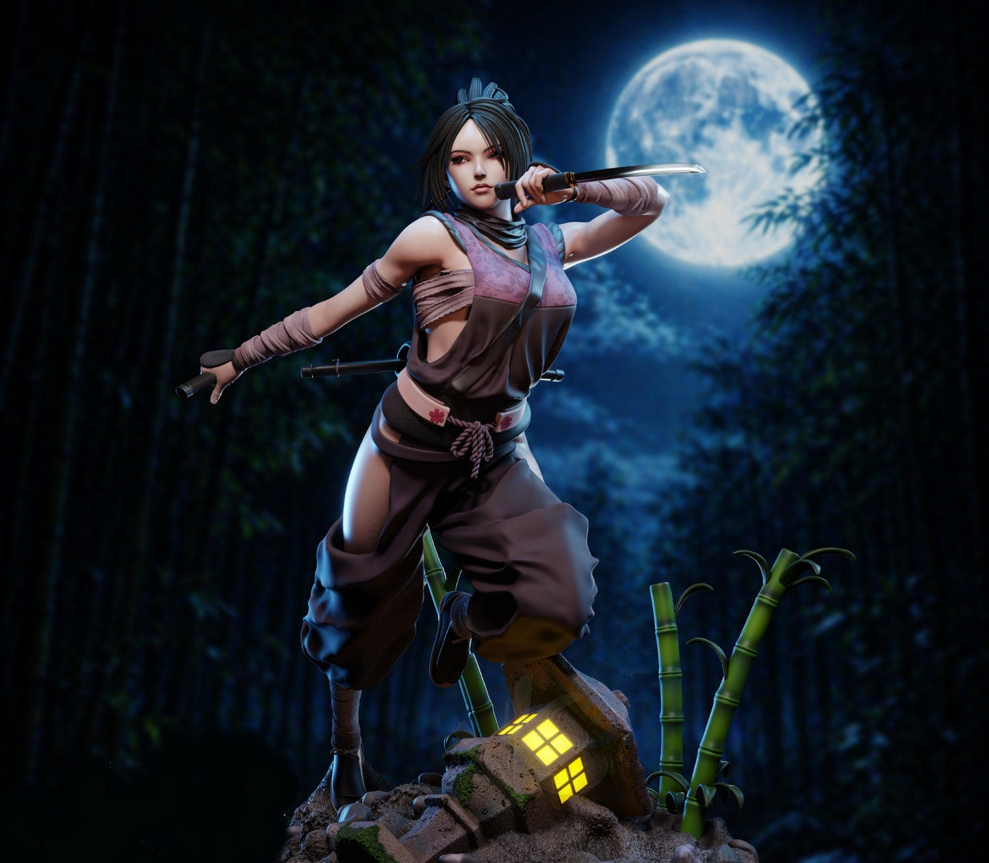Ayame- Tenchu Fatal Shadows Sculpture (75mm to 500mm) - Unassembled/Unpainted/3D Print