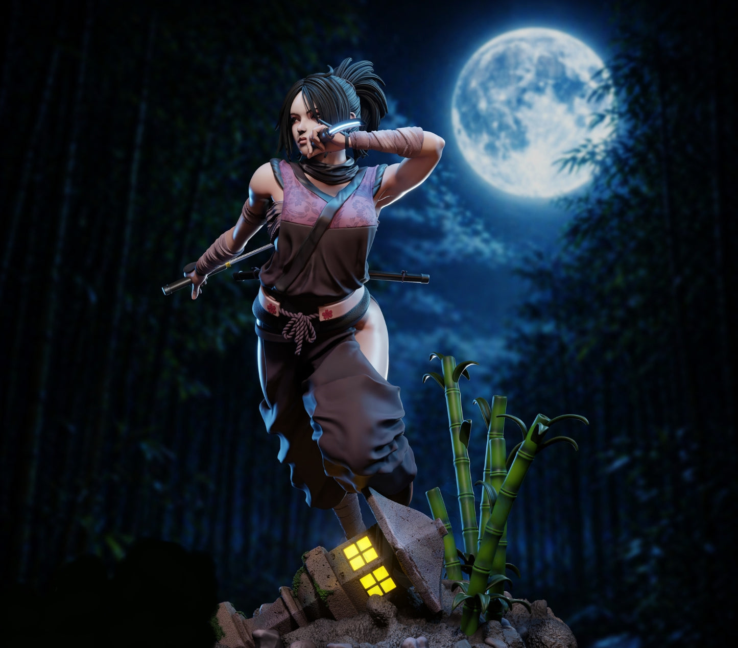 Ayame- Tenchu Fatal Shadows Sculpture (75mm to 500mm) - Unassembled/Unpainted/3D Print
