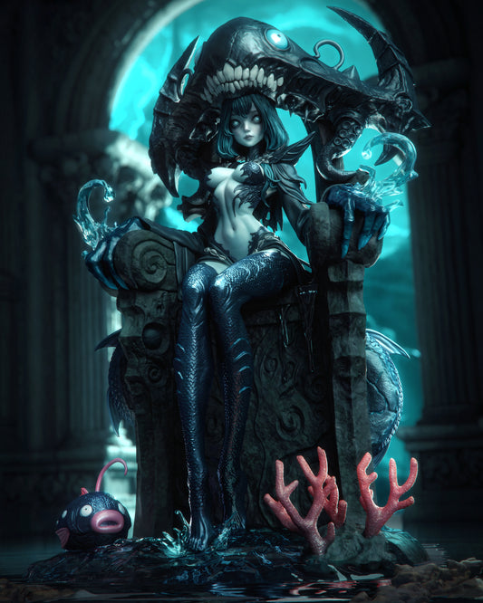 Azashara The Drowned Princess Sculpture (75mm to 500mm) - Unassembled/Unpainted/3D Print
