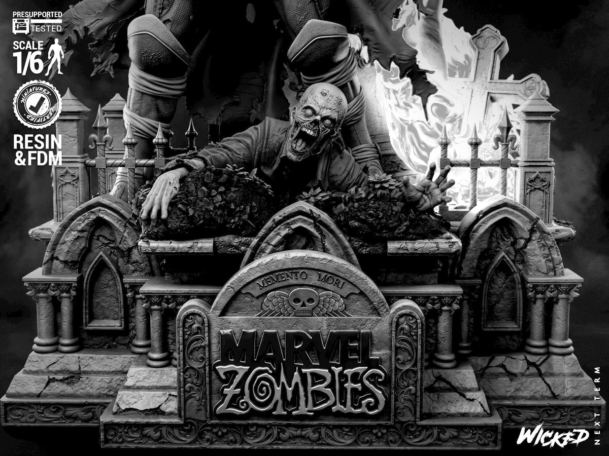Thor and Scarlet Witch Marvel Zombies Diorama (75mm to 500mm) - Unassembled/Unpainted/3D Print