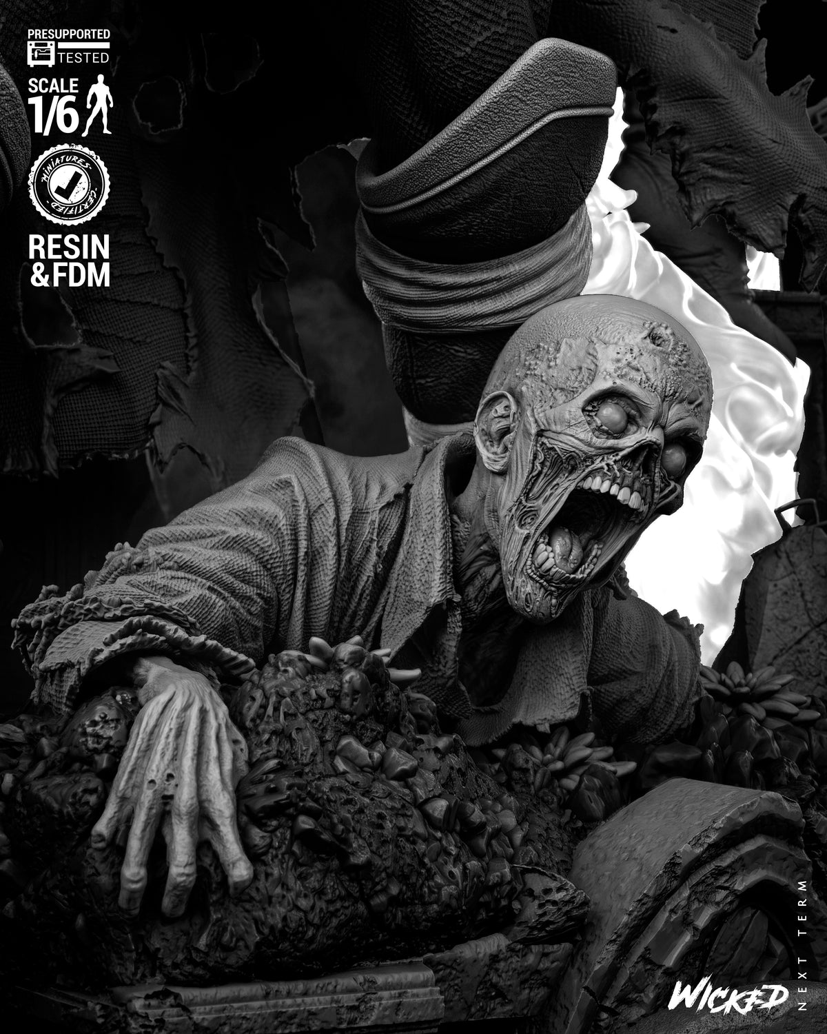 Thor and Scarlet Witch Marvel Zombies Diorama (75mm to 500mm) - Unassembled/Unpainted/3D Print