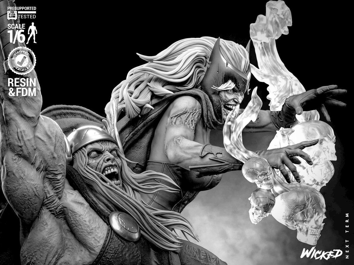 Thor and Scarlet Witch Marvel Zombies Diorama (75mm to 500mm) - Unassembled/Unpainted/3D Print