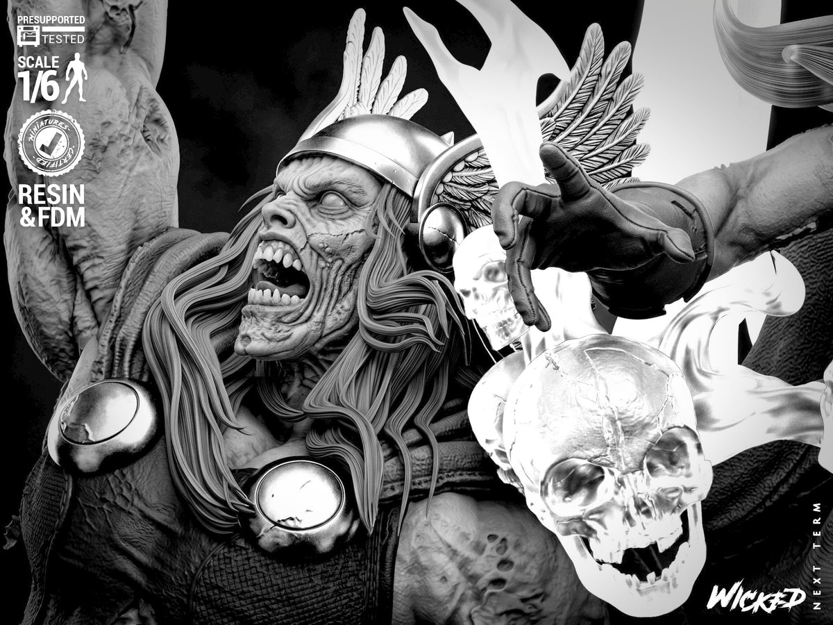 Thor and Scarlet Witch Marvel Zombies Diorama (75mm to 500mm) - Unassembled/Unpainted/3D Print