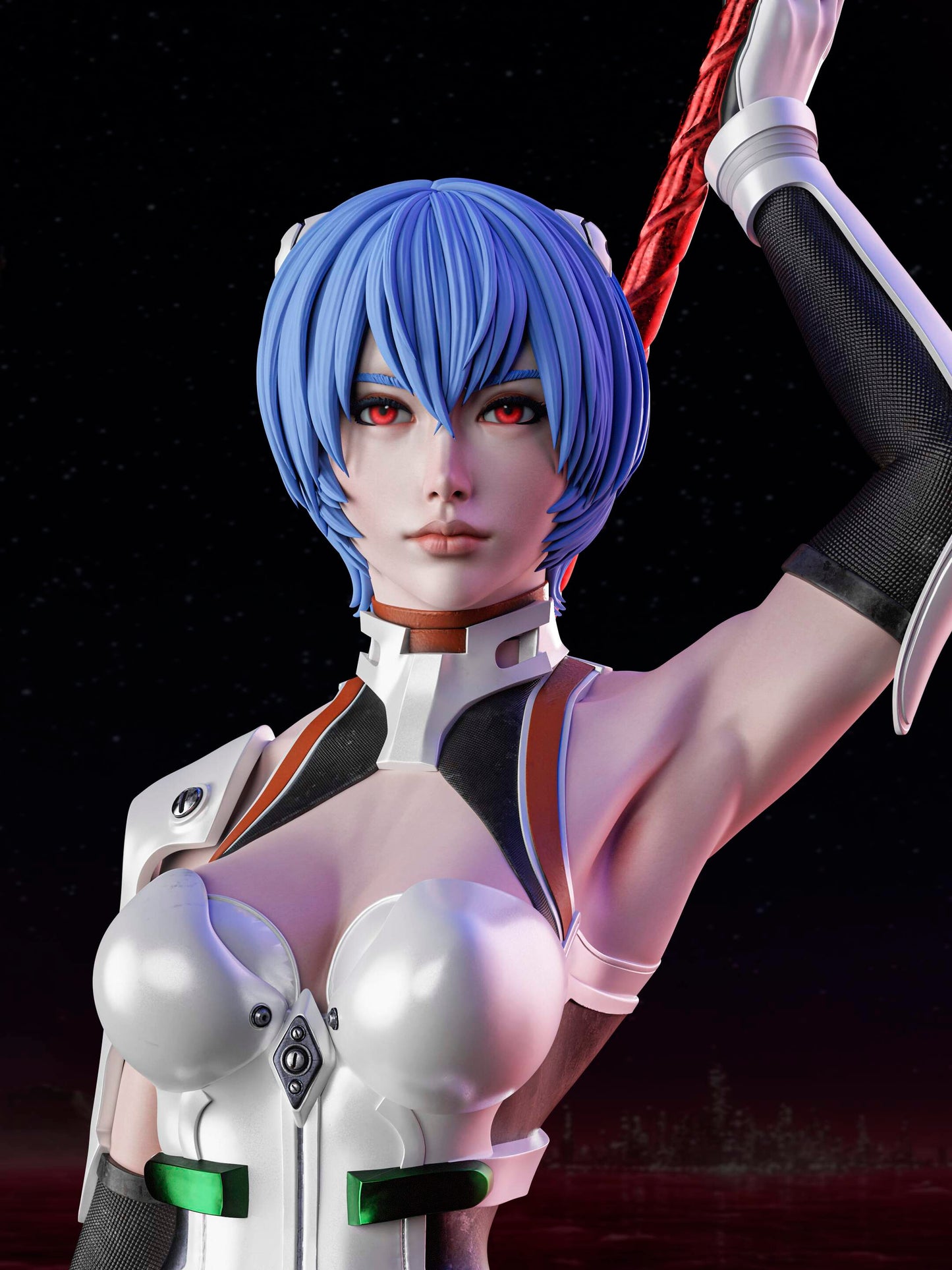 Rei Ayanami Sculpture (75mm to 500mm) - Unassembled/Unpainted/3D Print