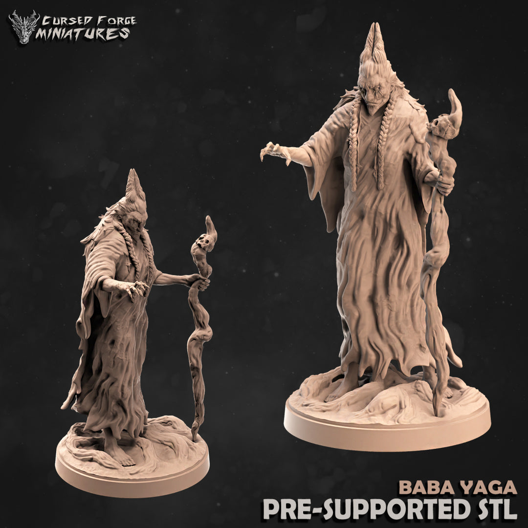 Baba Yaga - by Cursed Forge - Tabletop RPG Miniature - Roleplaying 3D Printed Fantasy Mini