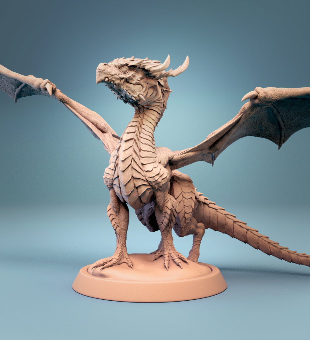 Baby dragon - by Lord of Print- Tabletop RPG Miniature - Roleplaying 3D Printed Fantasy Mini