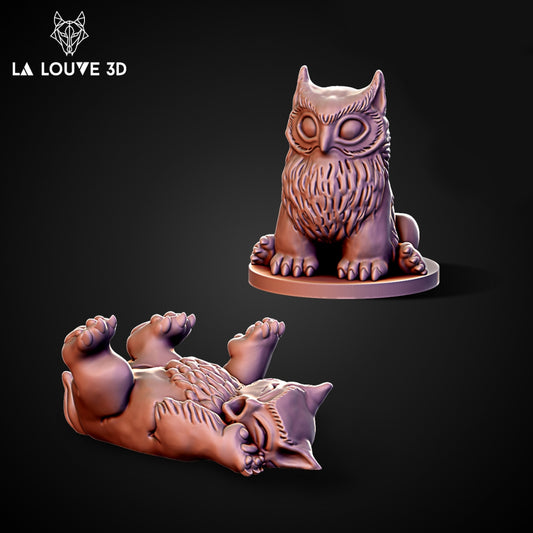 Baby Owl Bear - Baby Ursidae Bubo - by La Louvre - Tabletop RPG Miniature - Roleplaying 3D Printed Fantasy Mini