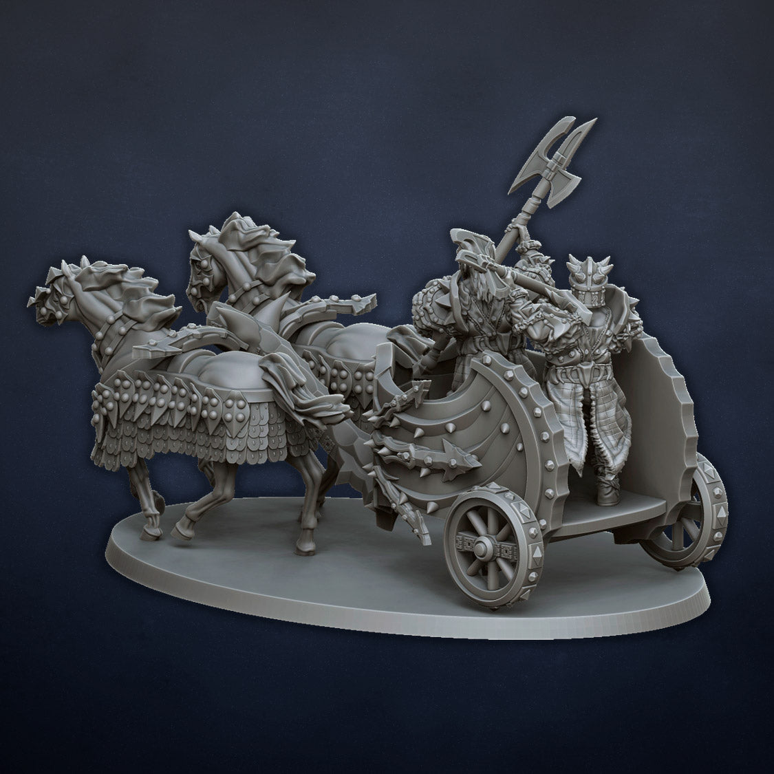 Barbarian Chariot - by Dragon Lake Miniatures - Tabletop RPG Miniature - Roleplaying 3D Printed Fantasy Mini