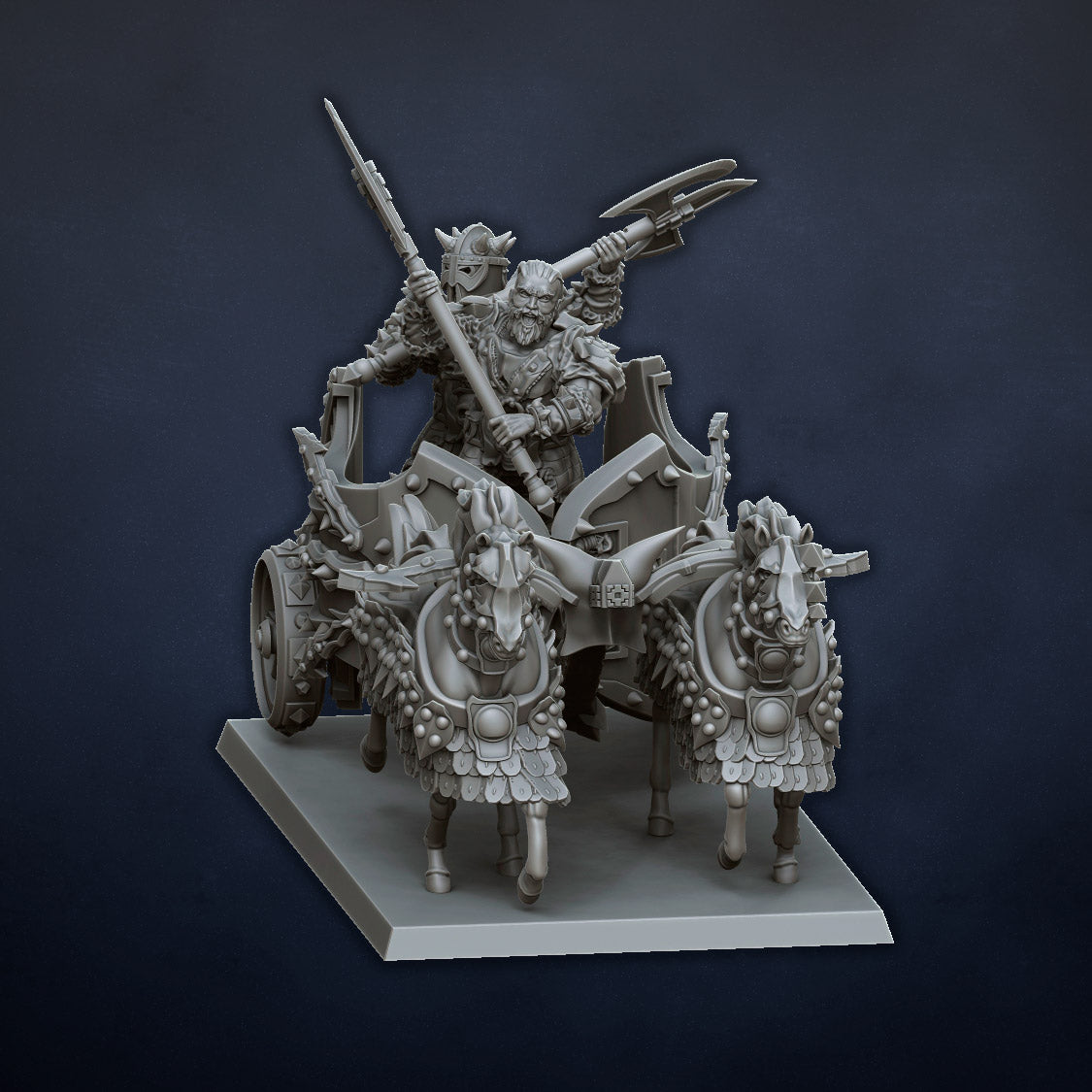 Barbarian Chariot - by Dragon Lake Miniatures - Tabletop RPG Miniature - Roleplaying 3D Printed Fantasy Mini
