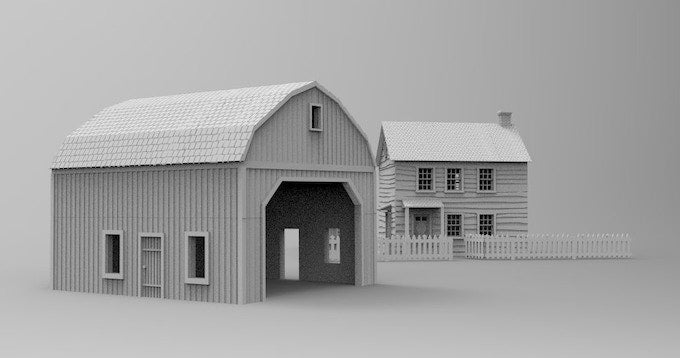 Barn - Terrain - Playable Interior - by Dungeons and Dragons - Tabletop RPG Miniature - Roleplaying 3D Printed Fantasy Mini