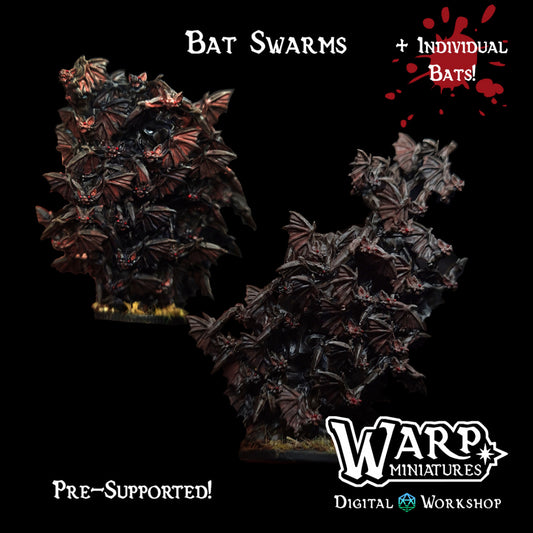 Bat Swarms - Dungeons and Dragons - by Warp Minis- Tabletop RPG Miniature - Roleplaying 3D Printed Fantasy Mini