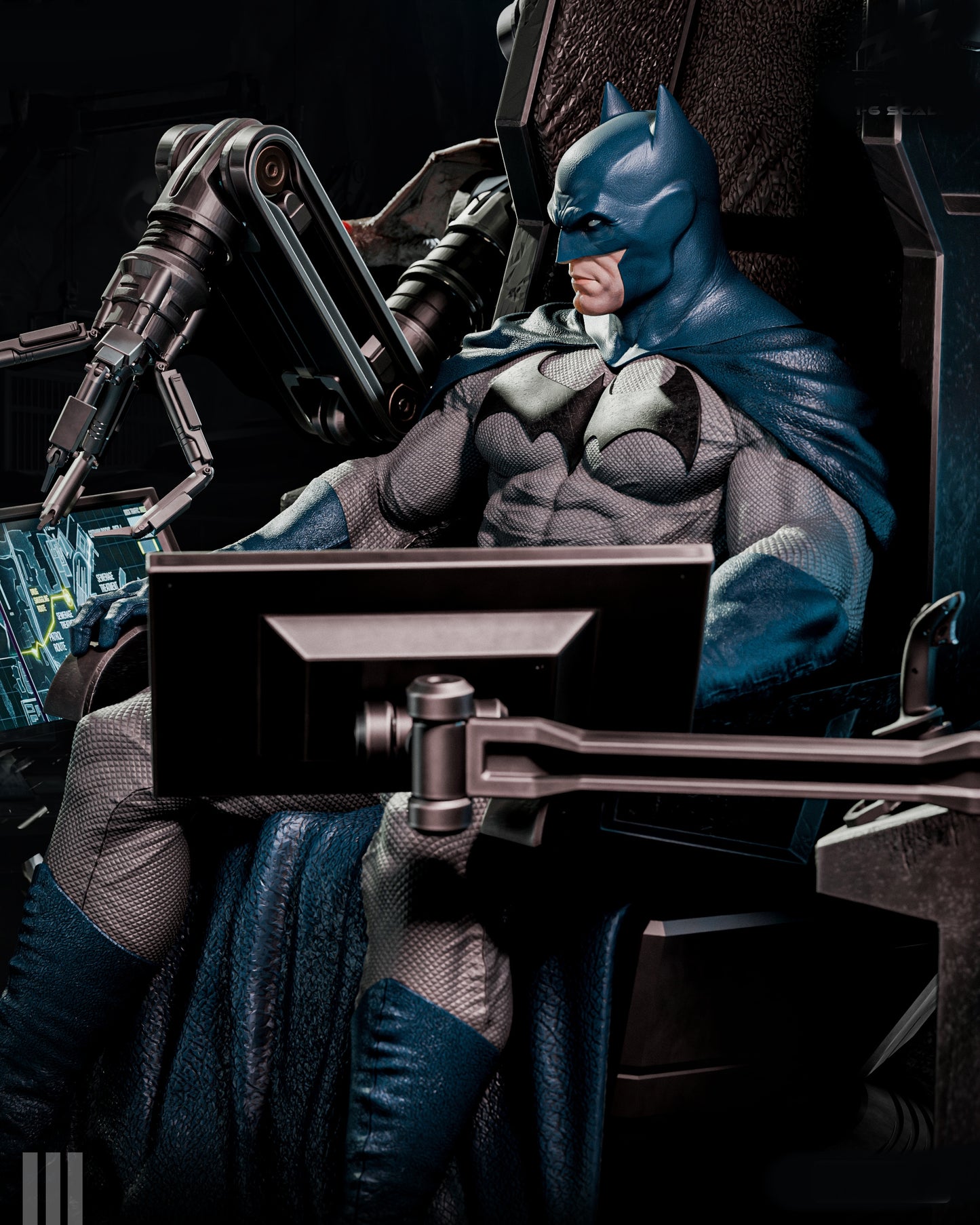 Bat in the Batcave Sculpture (75mm to 500mm) - Unassembled/Unpainted/3D Print