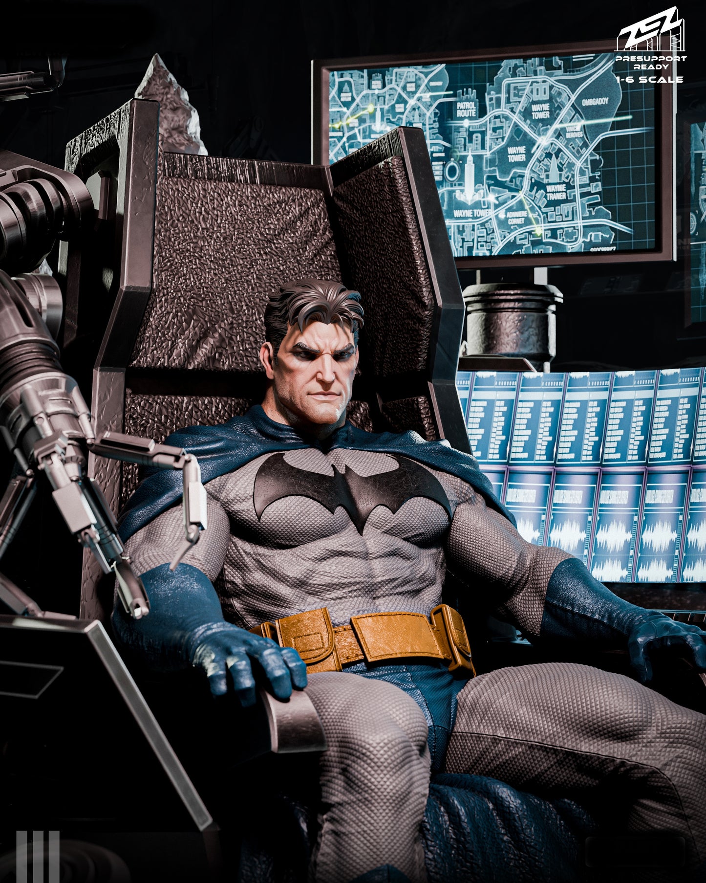 Bat in the Batcave Sculpture (75mm to 500mm) - Unassembled/Unpainted/3D Print