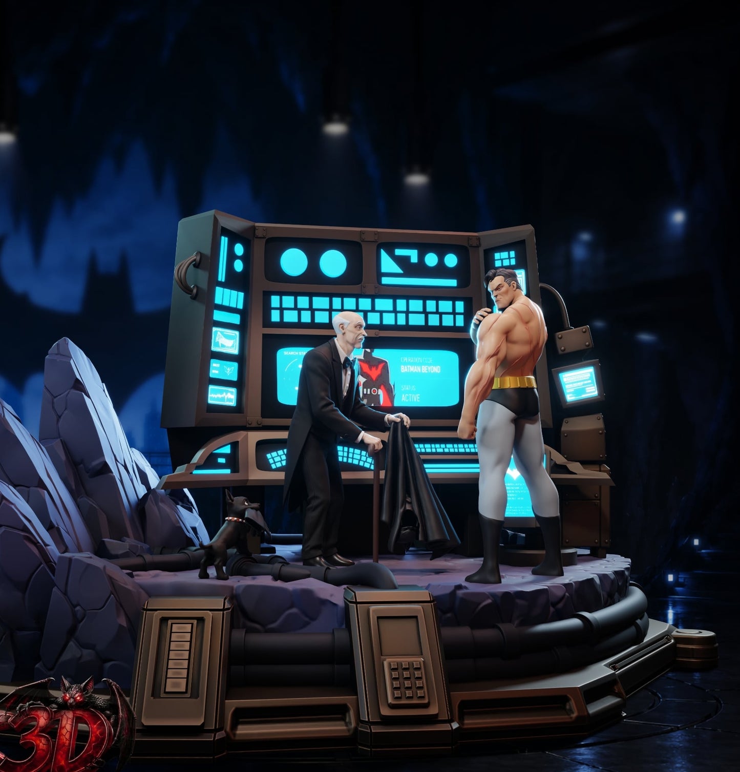 Batman Animated Series Diorama (75mm to 500mm) - Unassembled/Unpainted/3D Print