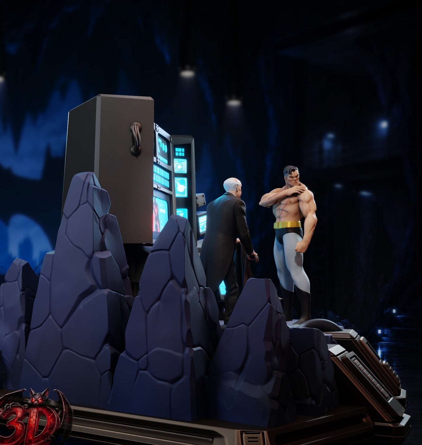 Batman Animated Series Diorama (75mm to 500mm) - Unassembled/Unpainted/3D Print