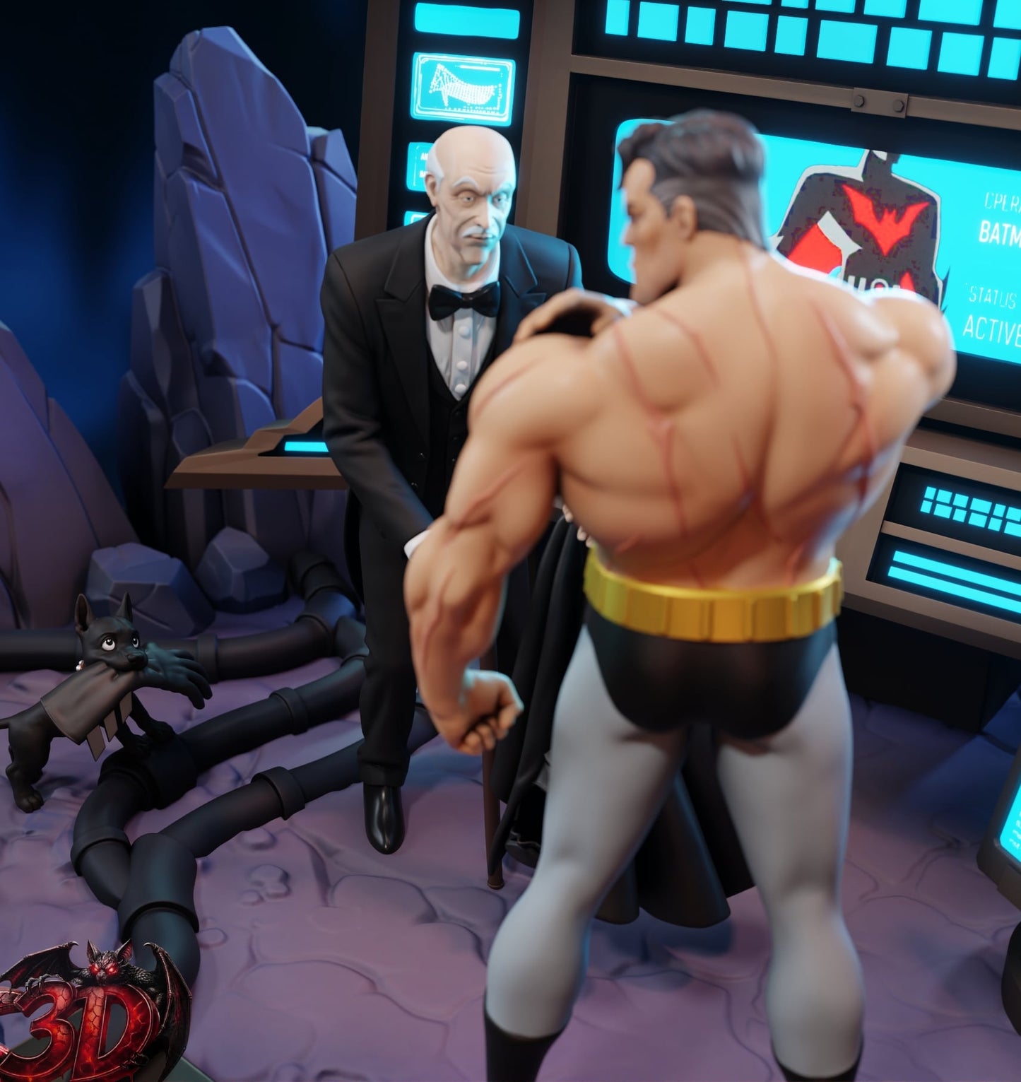 Batman Animated Series Diorama (75mm to 500mm) - Unassembled/Unpainted/3D Print
