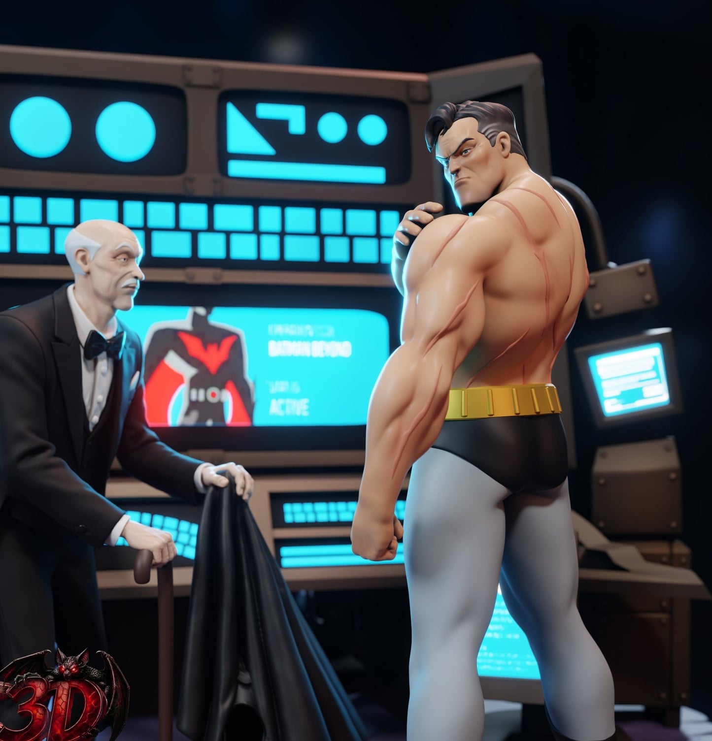Batman Animated Series Diorama (75mm to 500mm) - Unassembled/Unpainted/3D Print