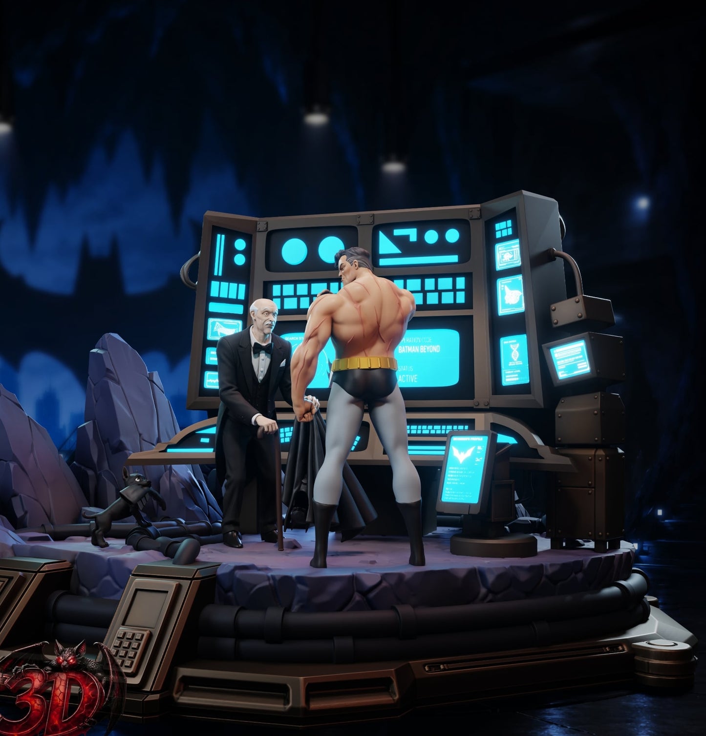 Batman Animated Series Diorama (75mm to 500mm) - Unassembled/Unpainted/3D Print