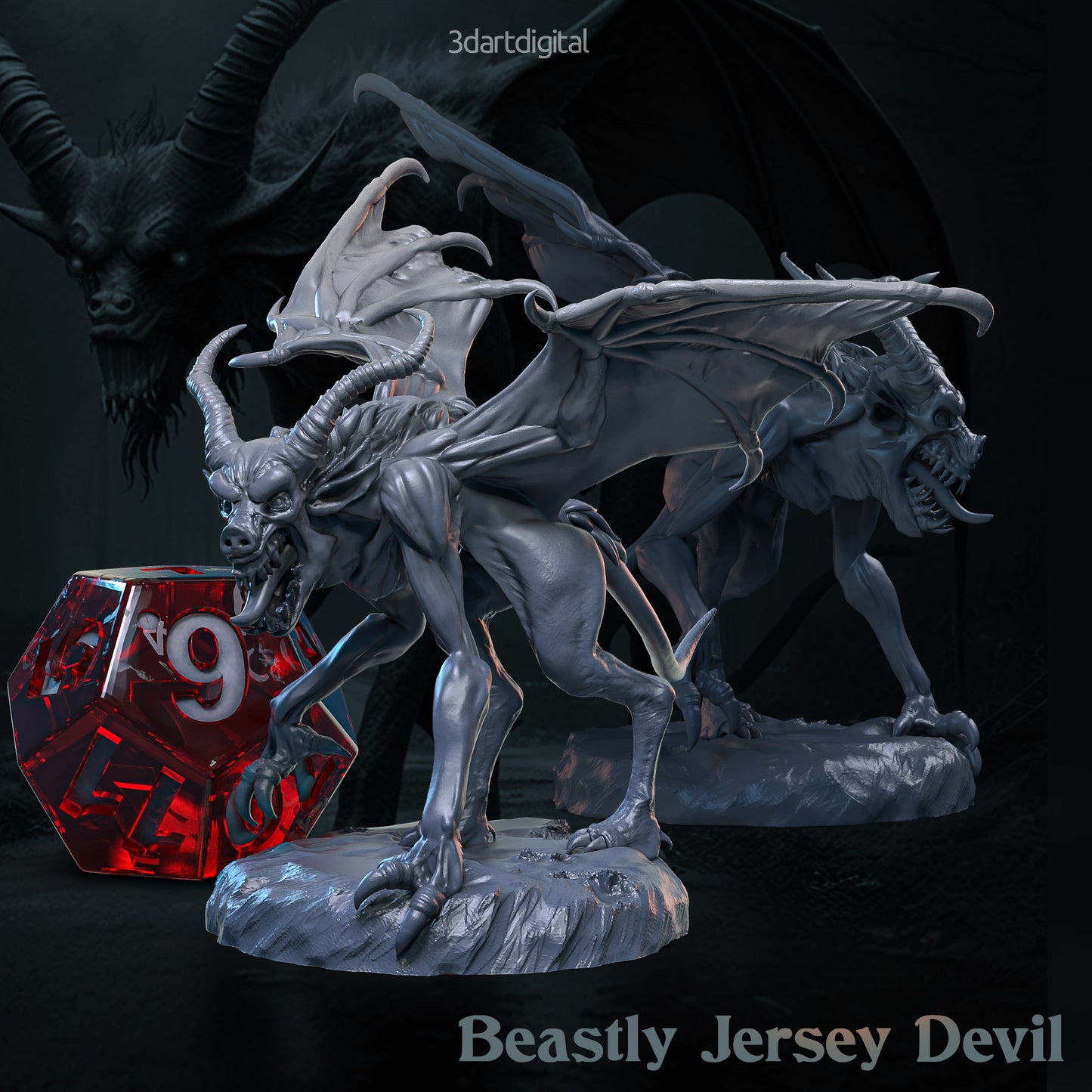 Beastly Jersey Devil - Animated Toy - Mordheim - by 3DartDigital- Tabletop RPG Miniature - Roleplaying 3D Printed Fantasy Mini