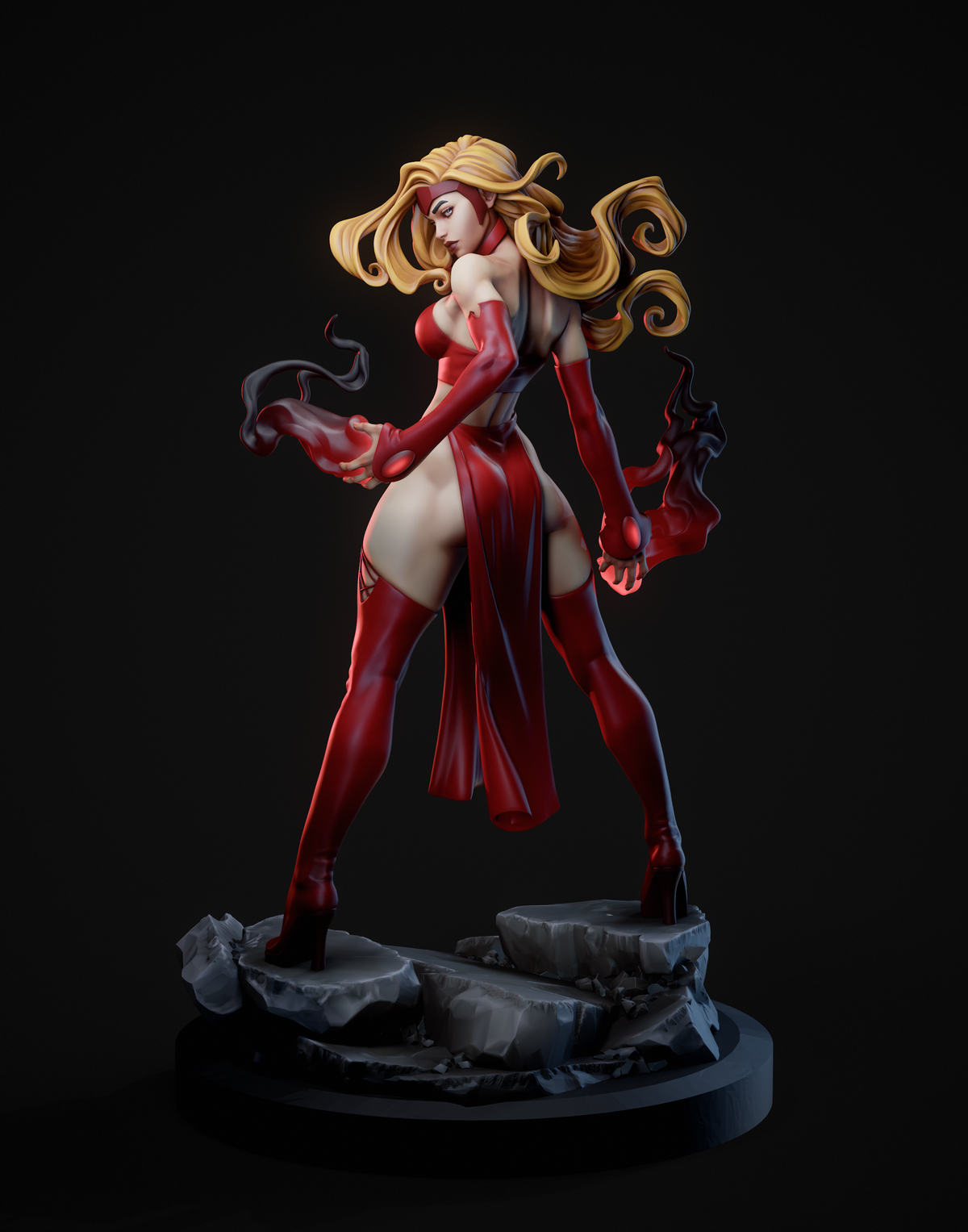 Sculpture de la Sorcière rouge (75 mm à 500 mm) - Non assemblé/Non peint/Impression 3D