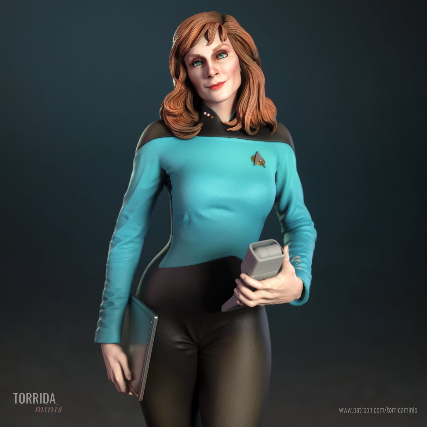 Beverly Crusher Sculpture (75mm to 500mm) - Unassembled/Unpainted/3D Print