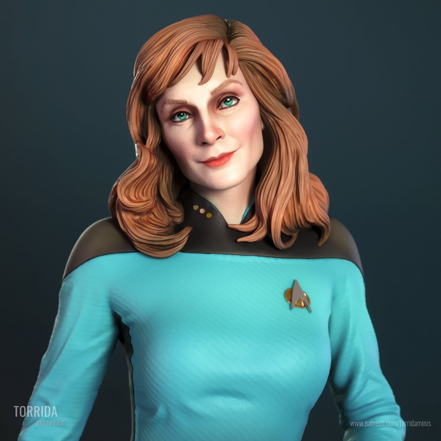 Beverly Crusher Sculpture (75mm to 500mm) - Unassembled/Unpainted/3D Print