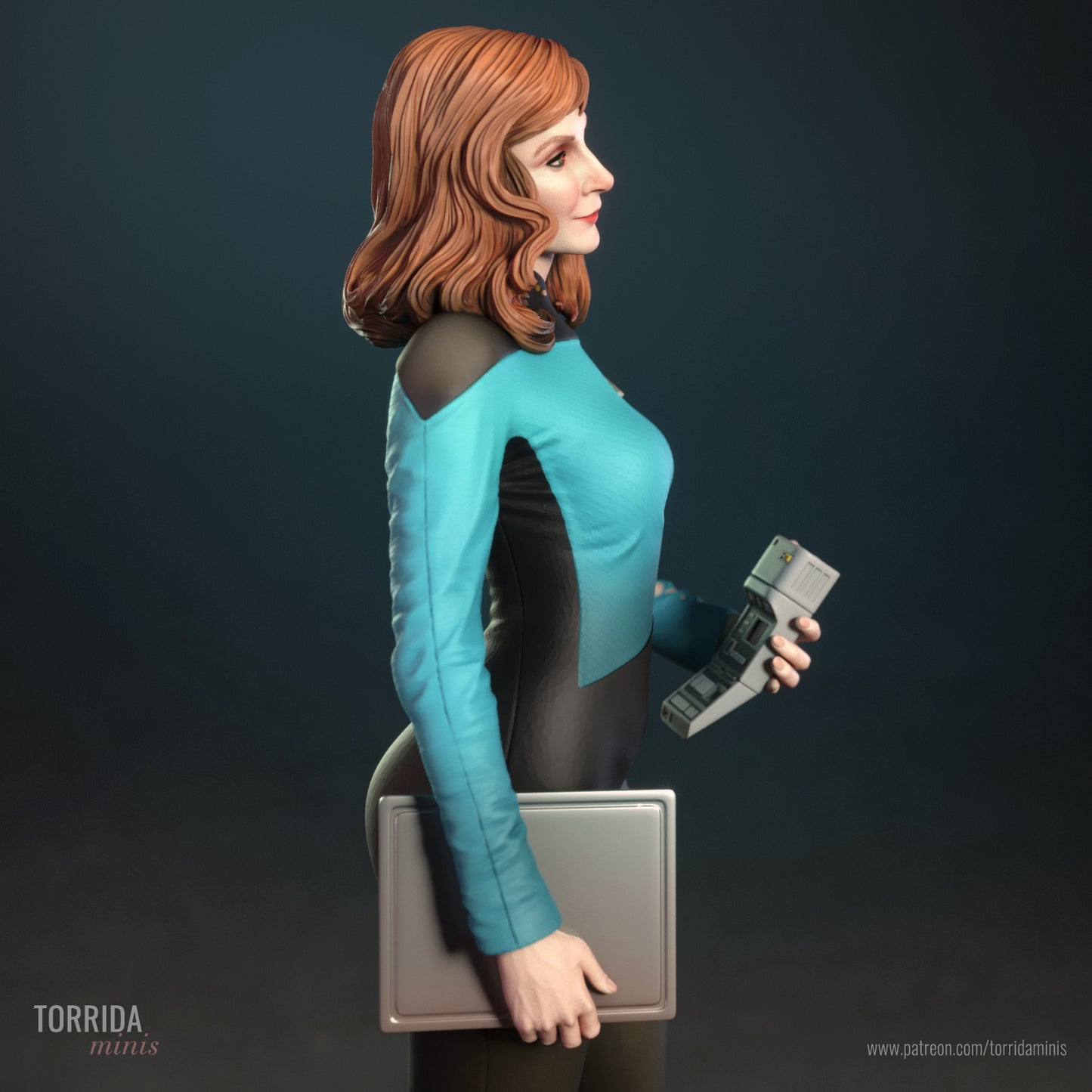 Beverly Crusher Sculpture (75mm to 500mm) - Unassembled/Unpainted/3D Print