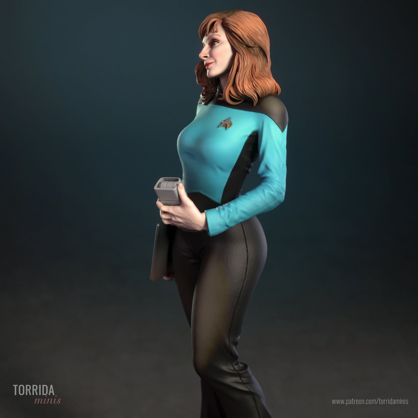 Beverly Crusher Sculpture (75mm to 500mm) - Unassembled/Unpainted/3D Print