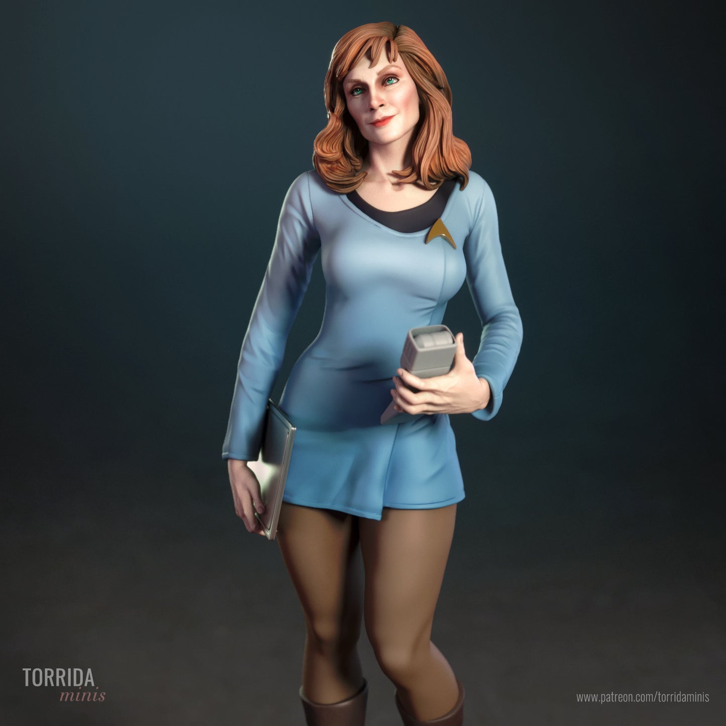 Beverly Crusher Sculpture (75mm to 500mm) - Unassembled/Unpainted/3D Print