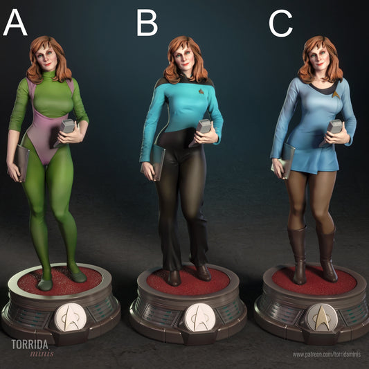 Beverly Crusher Sculpture (75mm to 500mm) - Unassembled/Unpainted/3D Print