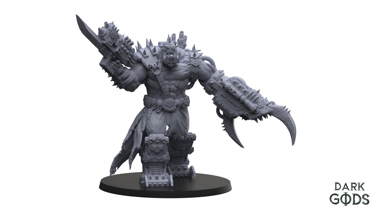 Ork - Big Boss Klaw - Heavy Metal Warlord - by Dark Gods- Tabletop RPG Miniature - Roleplaying 3D Printed Fantasy Mini