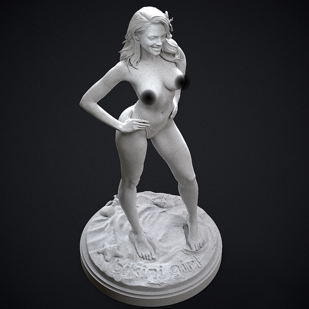Bikini Girl Pin Up NSFW Sculpture (75mm to 500mm) - Unassembled/Unpainted/3D Print
