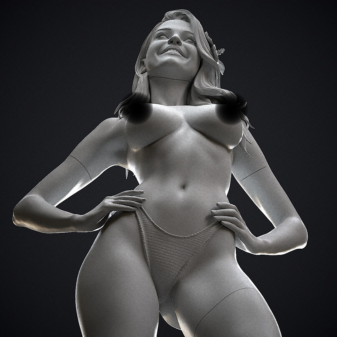 Bikini Girl Pin Up NSFW Sculpture (75mm to 500mm) - Unassembled/Unpainted/3D Print