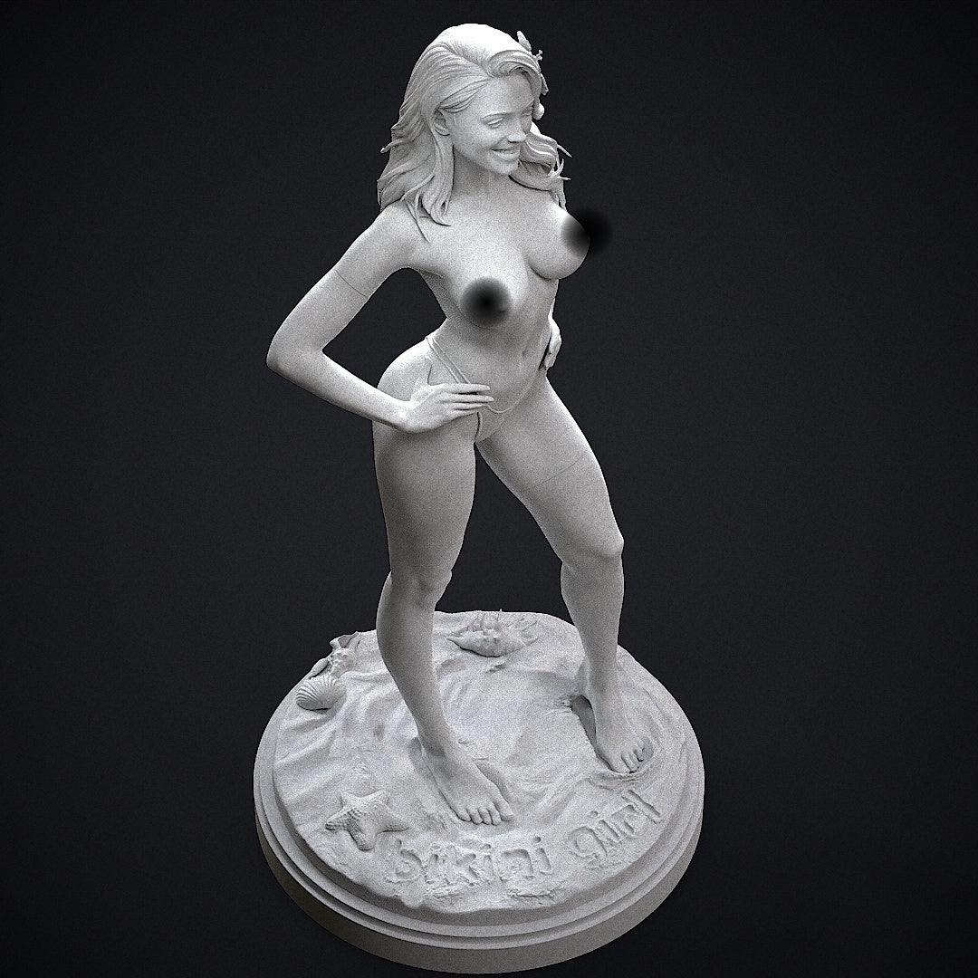 Bikini Girl Pin Up NSFW Sculpture (75mm to 500mm) - Unassembled/Unpainted/3D Print