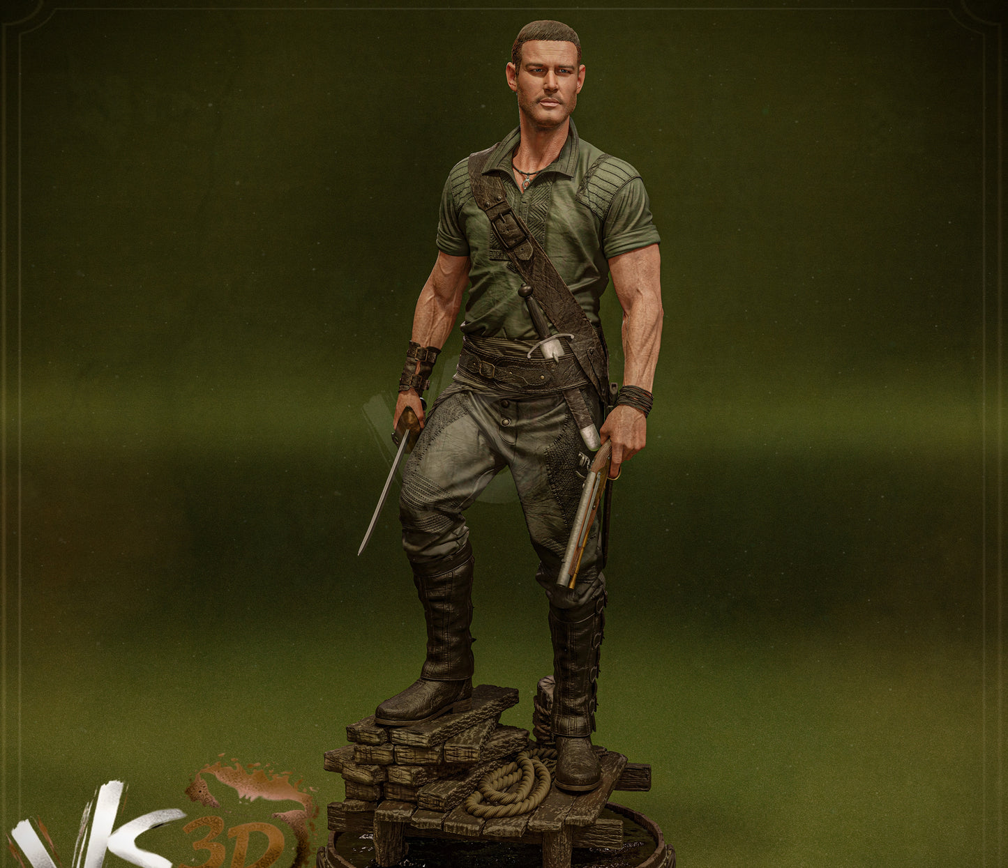 Billy Bones Sculpture (75mm to 500mm) - Unassembled/Unpainted/3D Print