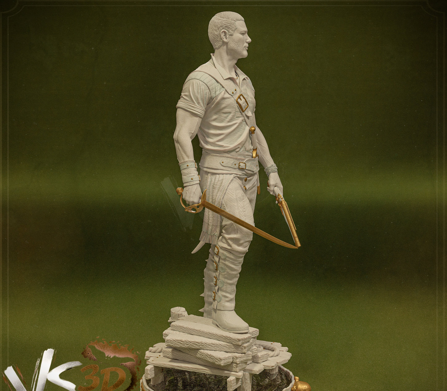 Billy Bones Sculpture (75mm to 500mm) - Unassembled/Unpainted/3D Print