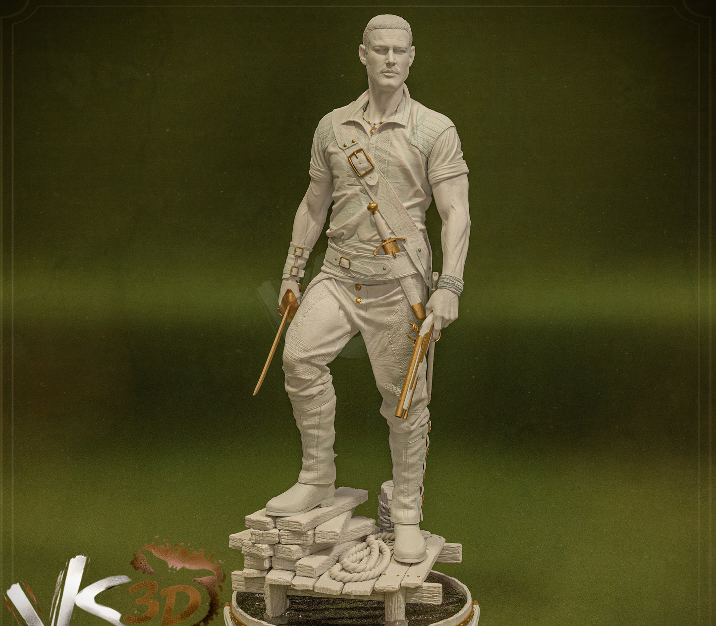 Billy Bones Sculpture (75mm to 500mm) - Unassembled/Unpainted/3D Print